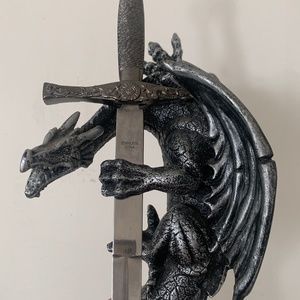 Dragon metal sculpture 16 inches tall